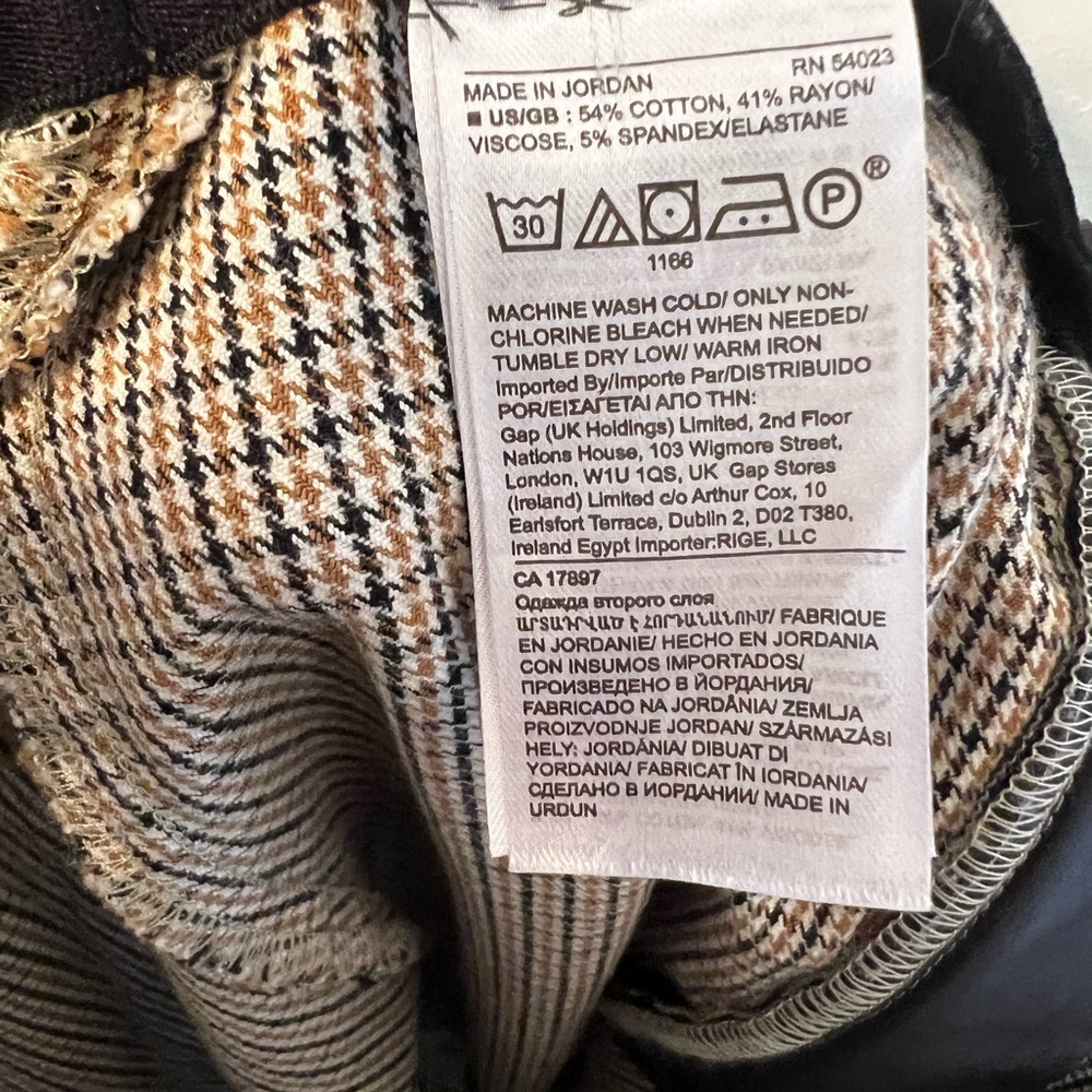 Banana Republic Women's Tan Checkered Cargo Pants 10 - Picture 6 of 10